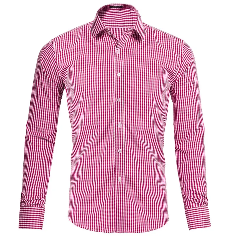 Spring Summer Mens Plaid Shirts Fashion Men Long Sleeve Cotton Plaid Shirt Tees Casual Men Breathable Formal Tops Shirt Clothing