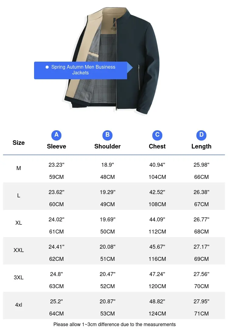 Spring Autumn Men's Business Jacket Male Baseball Collar Formal Coats Men Classic Windbreaker Jacket Clothing