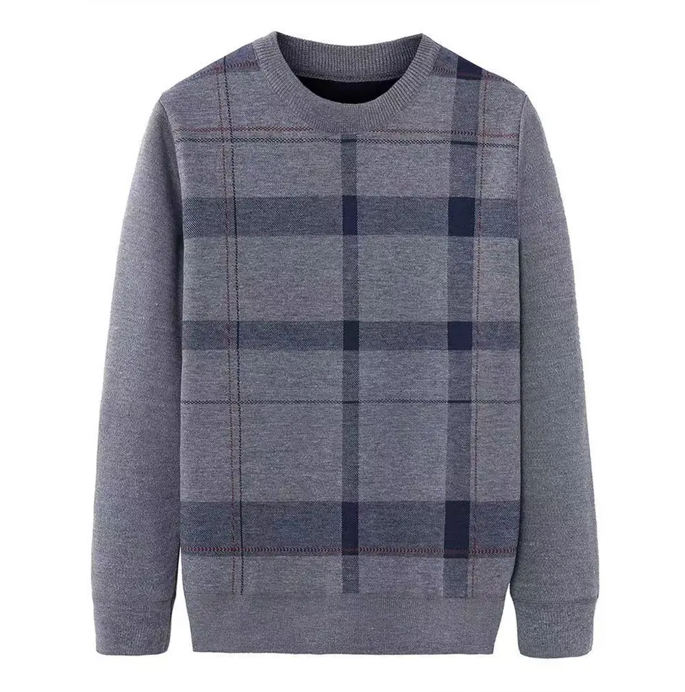 Winter Mens Knitted Pullover Sweaters Men Striped Cashmere Warm Pullover Men Classic O-Neck Business Knitted Sweaters Clothing