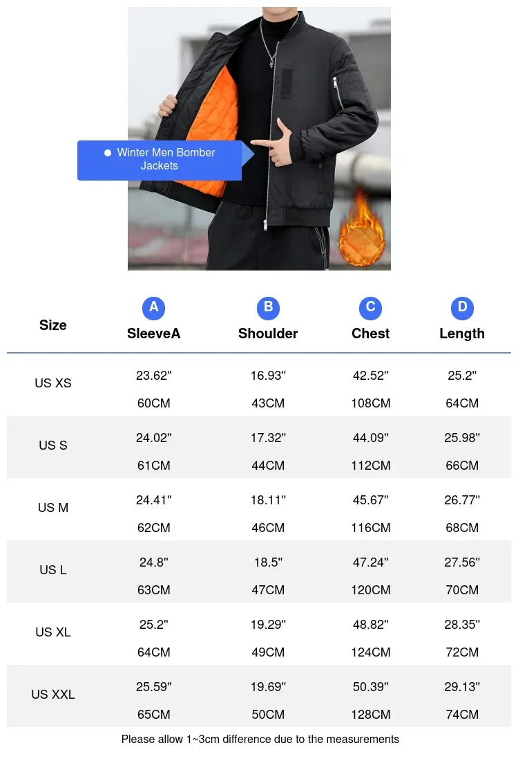 Winter Men's Warm Bomber Jackets Fashion Men Cotton Thick Windbreaker Coats Men Thermal Waterproof Baseball Jacket Clothing