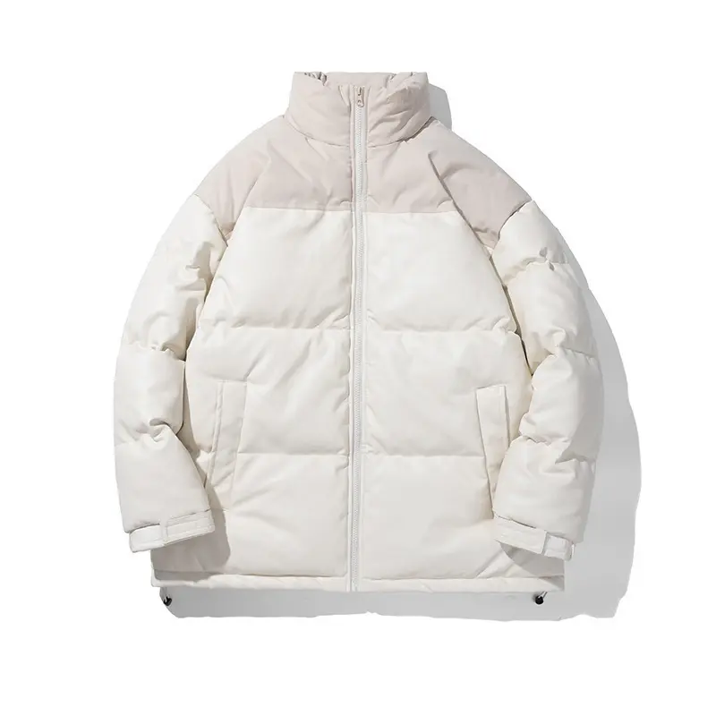 Winter Men Leather Parkas Coats Man Mountain Ski Thermal Coats Men Stand Collar Thicken Windbreaker Down Padded Jacket Clothing