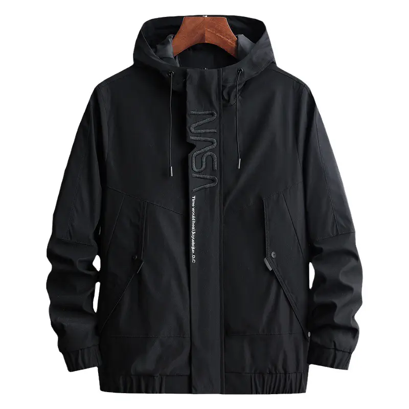 Spring Autumn Men's Bomber Jackets Fashion Men Lightweight MA-1 Pilot Hooded Coats Men Sports Breathable Zipper Jackets Clothing