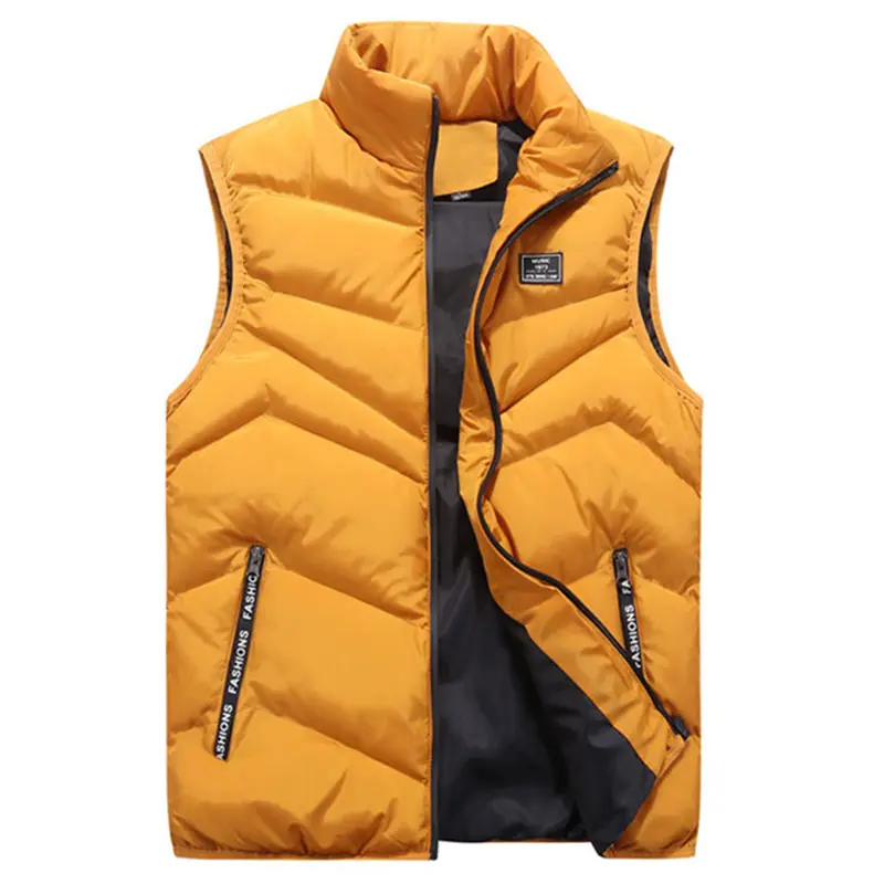 Winter Mens Warm Jacket Sleeveless Vest Fashion Man Cotton Thicken Vest Men Stand Collar Windbreaker Padded Waistcoats Clothing