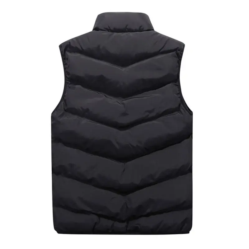 Winter Mens Warm Jacket Sleeveless Vest Fashion Man Cotton Thicken Vest Men Stand Collar Windbreaker Padded Waistcoats Clothing