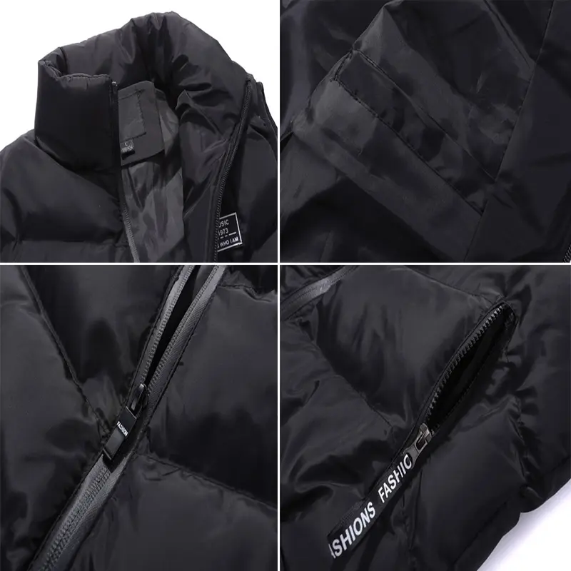 Winter Mens Warm Jacket Sleeveless Vest Fashion Man Cotton Thicken Vest Men Stand Collar Windbreaker Padded Waistcoats Clothing