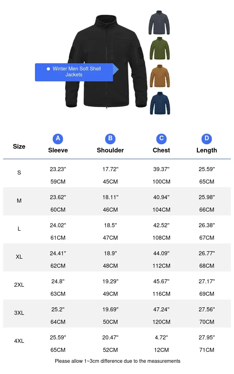 Autumn Winter Men's Mountain SKi Jackets Men Soft Shell Tactical Action Jacket Outdoor Men Climbing Warm Windbreaker Warm Coats