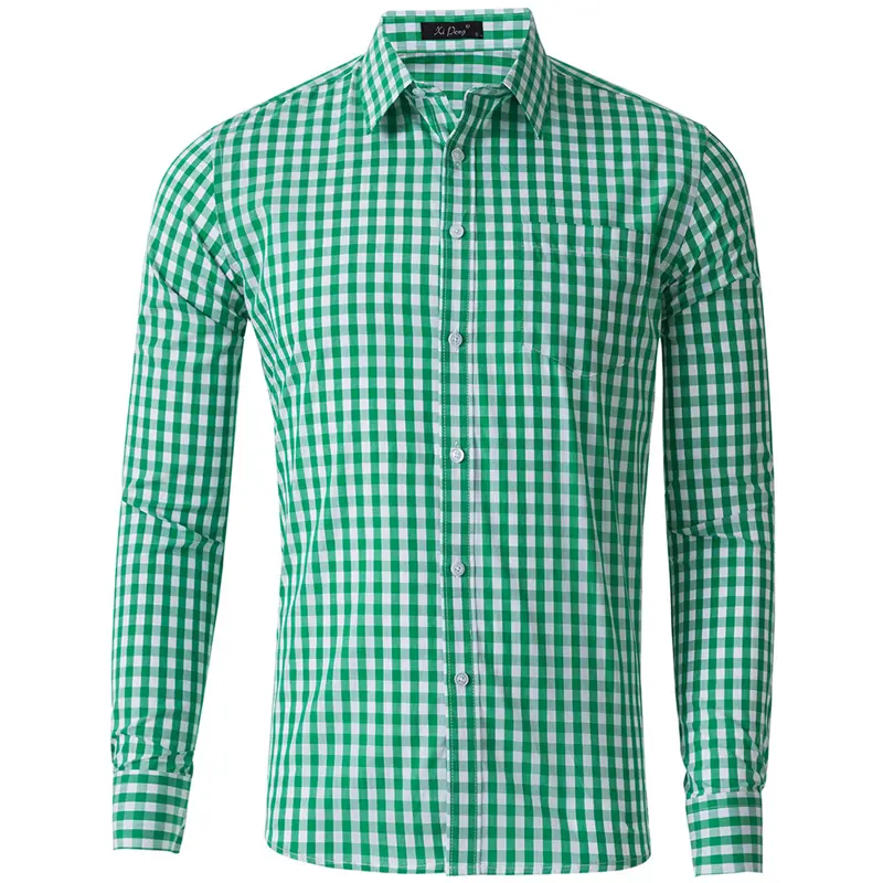 DIMUSI Autumn Men's Plaid Shirt Fashion Man Cotton Long Sleeve Breasted Shirts Casual Classic Gingham Dress Shirts Male Clothing
