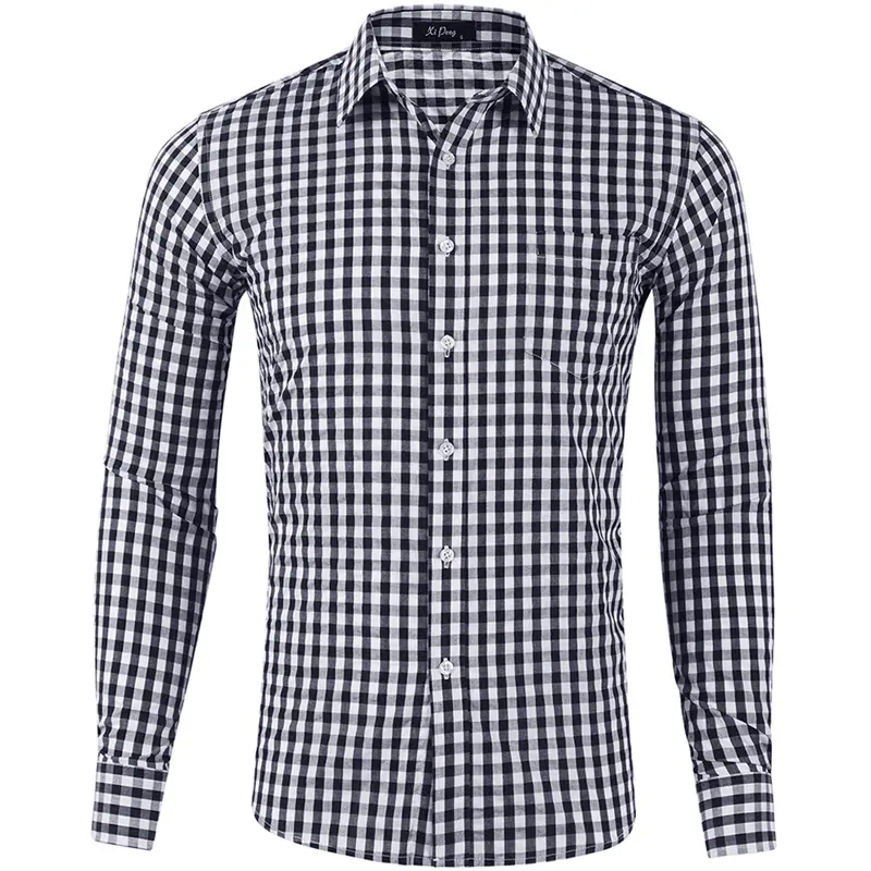 DIMUSI Autumn Men's Plaid Shirt Fashion Man Cotton Long Sleeve Breasted Shirts Casual Classic Gingham Dress Shirts Male Clothing