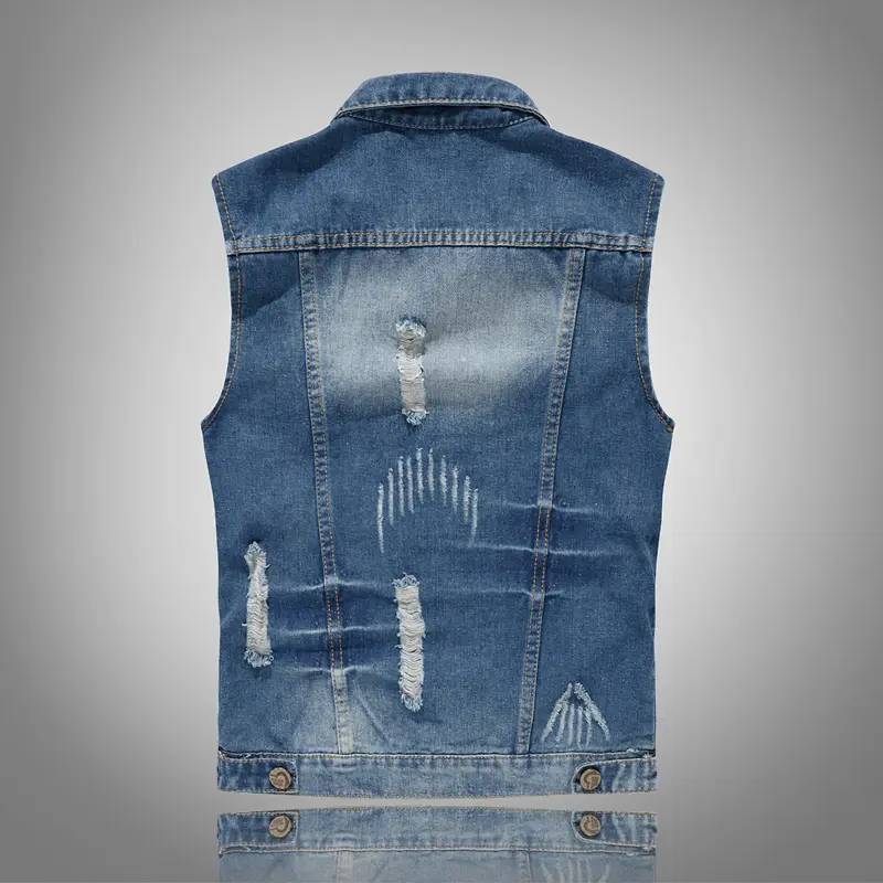 Summer Men's Denim Vests Fashion Cotton Party Jean Waistcoat For Mens Slim Fit Hip Hop Embroider Sleeveless Jackets Clothing