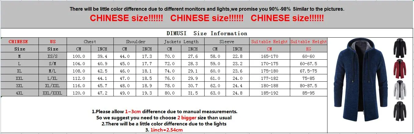 DIMUSI Winter Men's Sweaters Cardigan Fashion Man Fleece Long Knitted Sweater Hoodies Men Warm Knitted Cardigan Coats Clothing