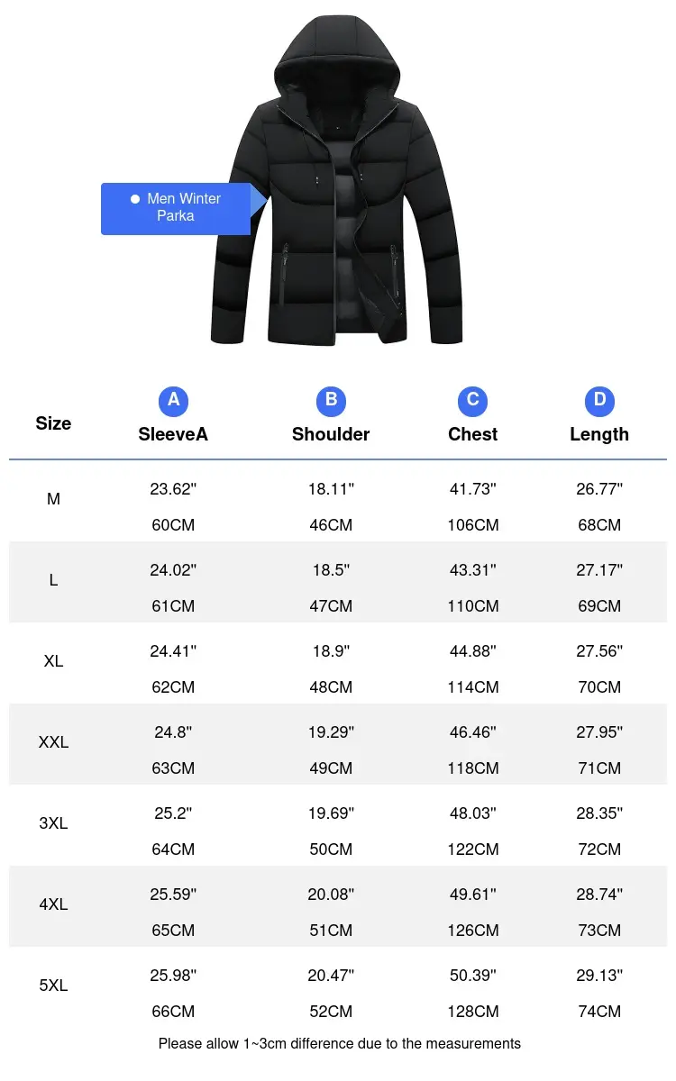 Autumn Winter Men's Padded Jackets Outdoor Men Cotton Warm Windbreaker Parka Fashion Men Thicken Thermal Hooded Jacket Clothing