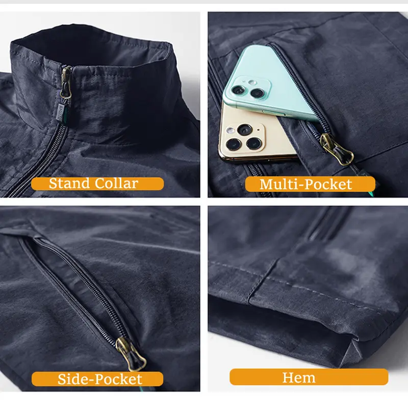 Summer Men's Ultra Light Mesh Vests Casual Men Fishing Breathable Vest Mens Multi-Pocket Waterproof Sleeveless Jackets Clothing