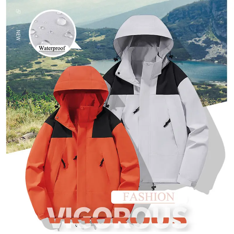 Spring Autumn Men's Lightweight Hiking Jackets Outdoor Men Sports Windbreaker Rain Hooded Coats Mens Waterproof Jacket Clothing