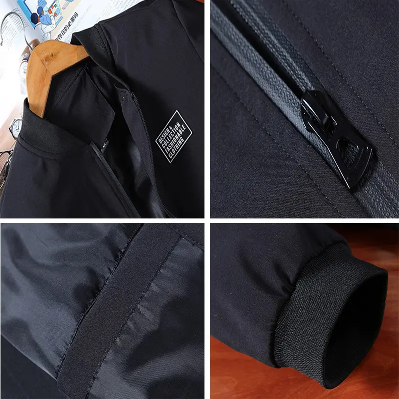 DIMUSI Men's Bomber Zipper Jacket Winter Male Fleece Warm Coats Casual Streetwear Hip Hop Slim Fit Pilot Jackets Mens Clothing