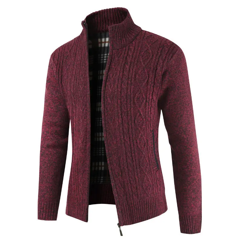 Winter Men Sweater Cardigan Jackets Fashion Men Stand Collar Warm Sweaters Coats Men Thermal knitwear Sweater Clothing
