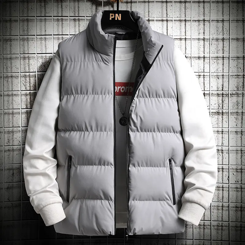 Winter Men's Warm Down Padded Vests Men Stand Collar Thick Sleeveless Jackets Outdoor Men Thermal Windbreaker Waistcoats 5XL