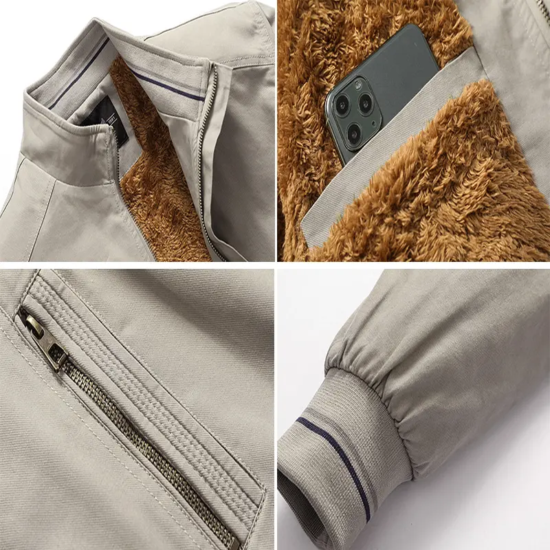 DIMUSI Winter Men's Bomber Jacket Male Fashion Fleece Warm Business Coats Casual Army Thermal Baseball Coats Mens Clothing