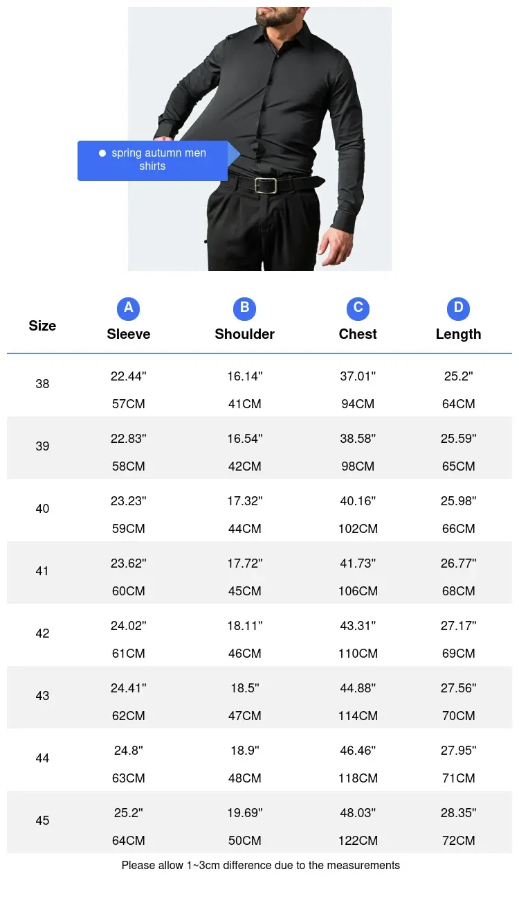 Spring Autumn Men's Stretch Shirt Fashion Man Solid Color Long Sleeve Breasted Shirts Classic men Business Dress Shirts Clothing