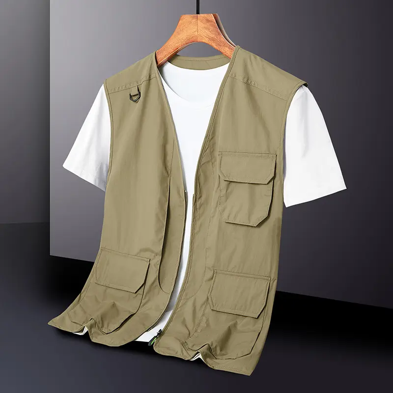 DIMUSI Summer Men's Vests Casual Man Quick Dry Breathable Mesh Vest Sleeveless Jackets Man Outwear Fishing Waistcoats Clothing