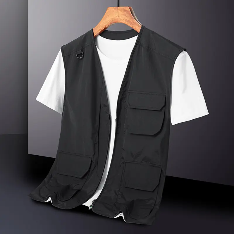 DIMUSI Summer Men's Vests Casual Man Quick Dry Breathable Mesh Vest Sleeveless Jackets Man Outwear Fishing Waistcoats Clothing