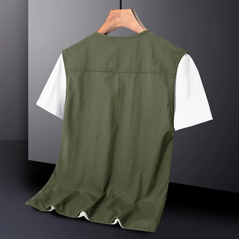DIMUSI Summer Men's Vests Casual Man Quick Dry Breathable Mesh Vest Sleeveless Jackets Man Outwear Fishing Waistcoats Clothing