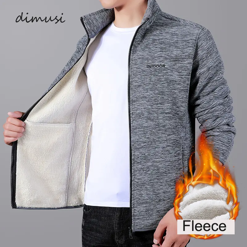 Winter Men's Soft Shell Jackets Outdoor Men Sports Windbreaker Coats Men Stand Collar Fleece Lined Warm Safari Ski Jackets
