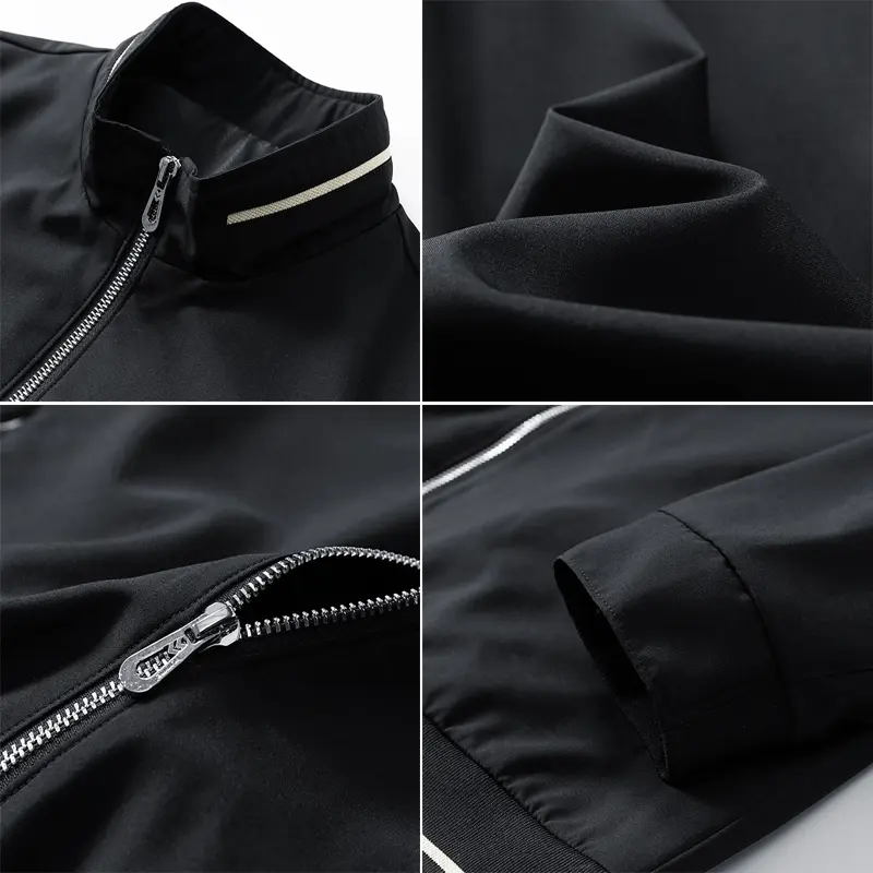 Spring Autumn Men's Bomber Jackets Fashion Men Stand Collar Windbreaker Coats Leisure Men Business Zipper Jackets Clothing