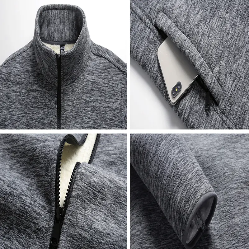 Winter Men's Soft Shell Jackets Outdoor Men Sports Windbreaker Coats Men Stand Collar Fleece Lined Warm Safari Ski Jackets
