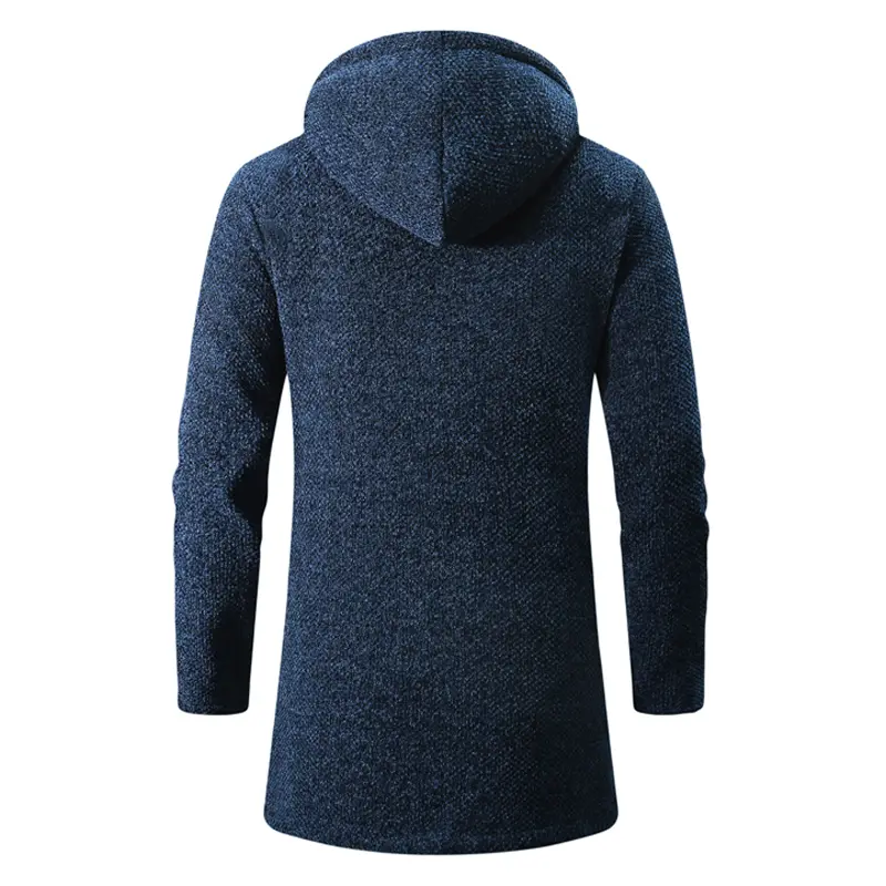 Winter Men Sweater Cardigan Jackets Fashion Men Fleece Warm Hooded Sweaters Coats Men Mid-Long Thermal knitwear Sweater Clothing