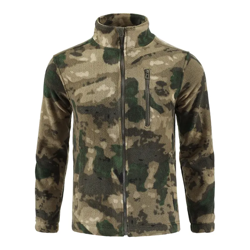 Winter Mens Softshell Warm Jacket Man Polar Fleece Army Camo Tactical Coats Men Stand Collar Thermal Climbing Zipper Sweatshirts
