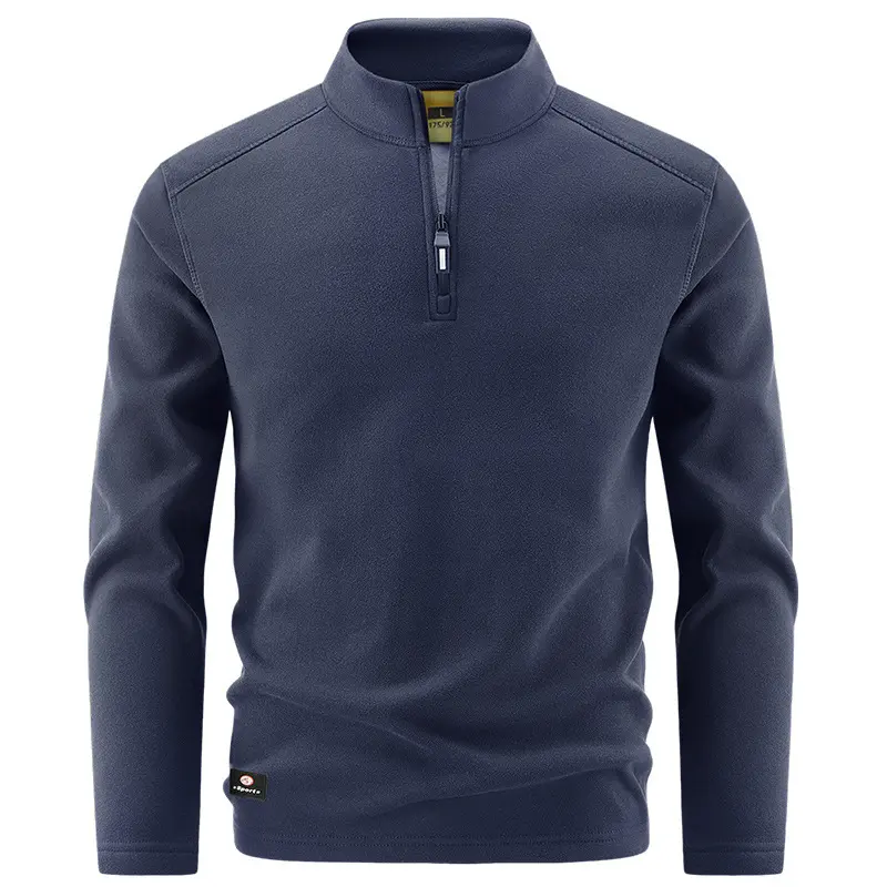 Autumn Men's Fleece Warm Jackets Fashion Men Half Zipper Pullover Sweatshirts Men Soft Shell Windbreaker Jackets Clothing 5XL