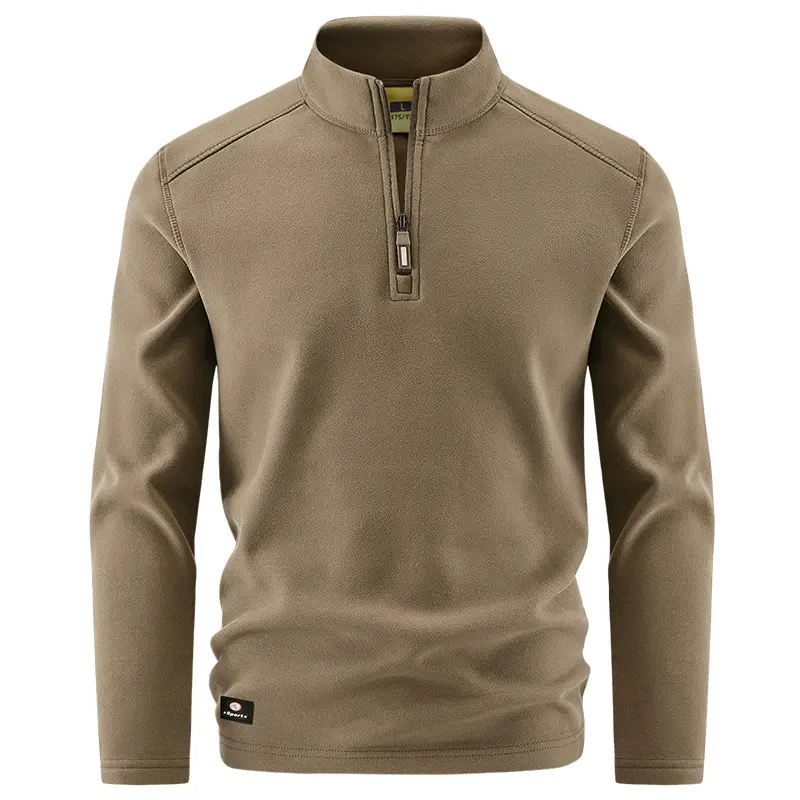 Autumn Men's Fleece Warm Jackets Fashion Men Half Zipper Pullover Sweatshirts Men Soft Shell Windbreaker Jackets Clothing 5XL