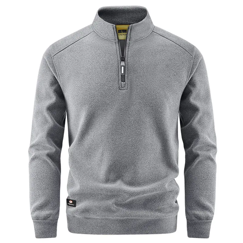 Autumn Men's Fleece Warm Jackets Fashion Men Half Zipper Pullover Sweatshirts Men Sports Soft Shell Windbreaker Jackets Clothing