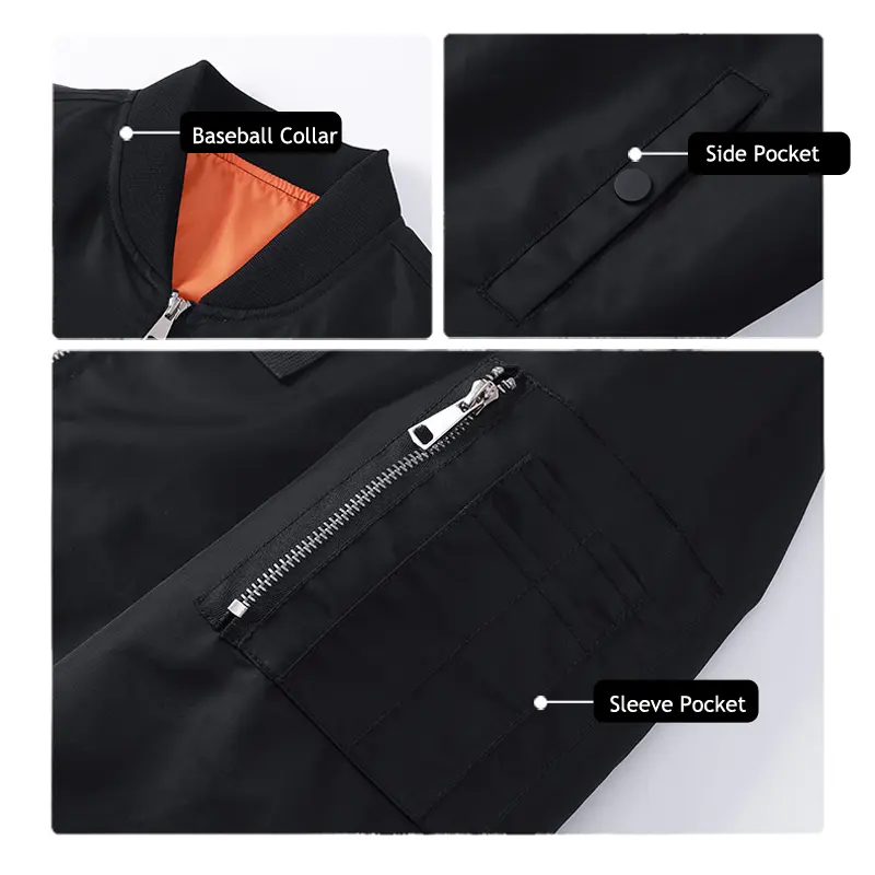 Spring Autumn Men's Bomber Jackets Fashion Mens MA1 Pilot Zipper Coats Male Lightweight Windbreaker Baseball Jackets Clothing