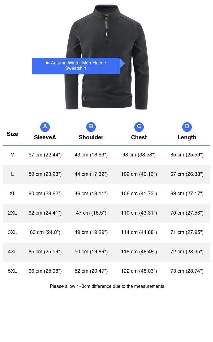 Autumn Men's Fleece Warm Jackets Fashion Men Half Zipper Pullover Sweatshirts Men Sports Soft Shell Windbreaker Jackets Clothing