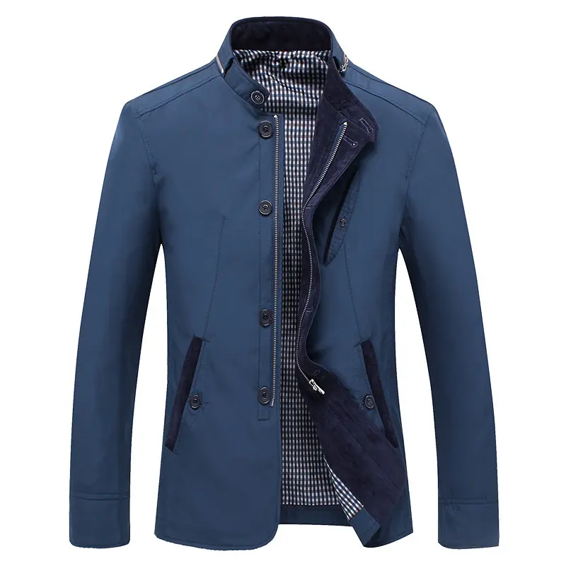 Spring Autumn Men's Business Trench Jacket Casual Men Stand Collar Formal Coats Men Slim Fit Windbreaker Coats Clothing
