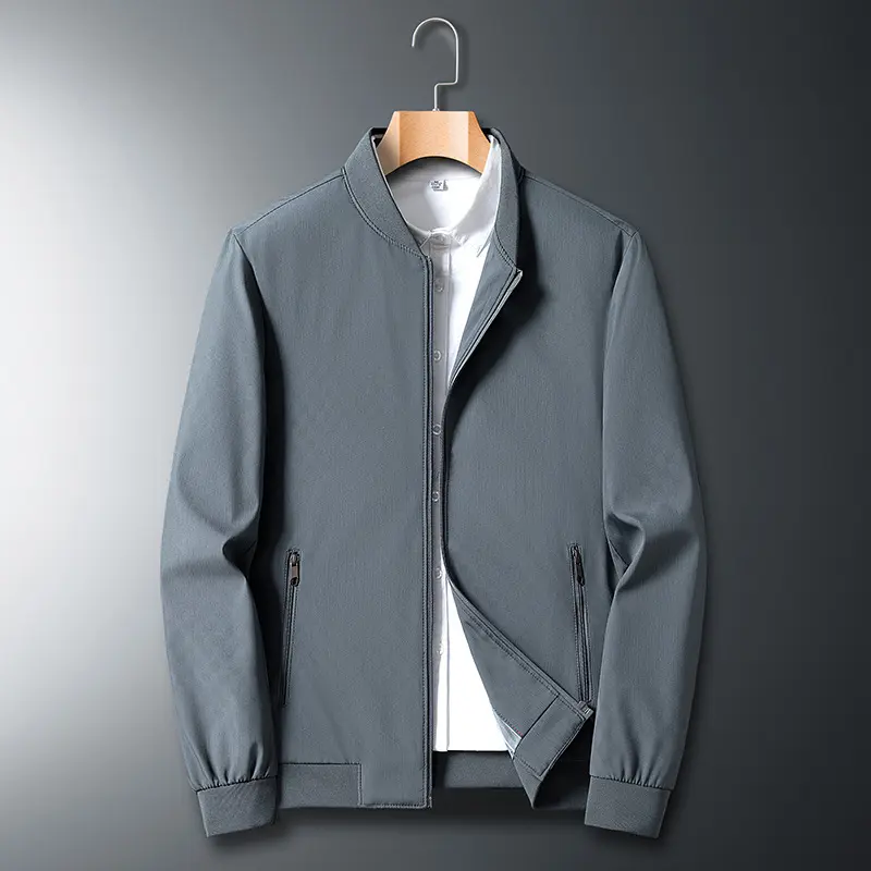 Spring Autumn Men's Business Jacket Man Baseball Collar Formal Trench Coats Men Classic Windbreaker Zipper Jacket Clothing