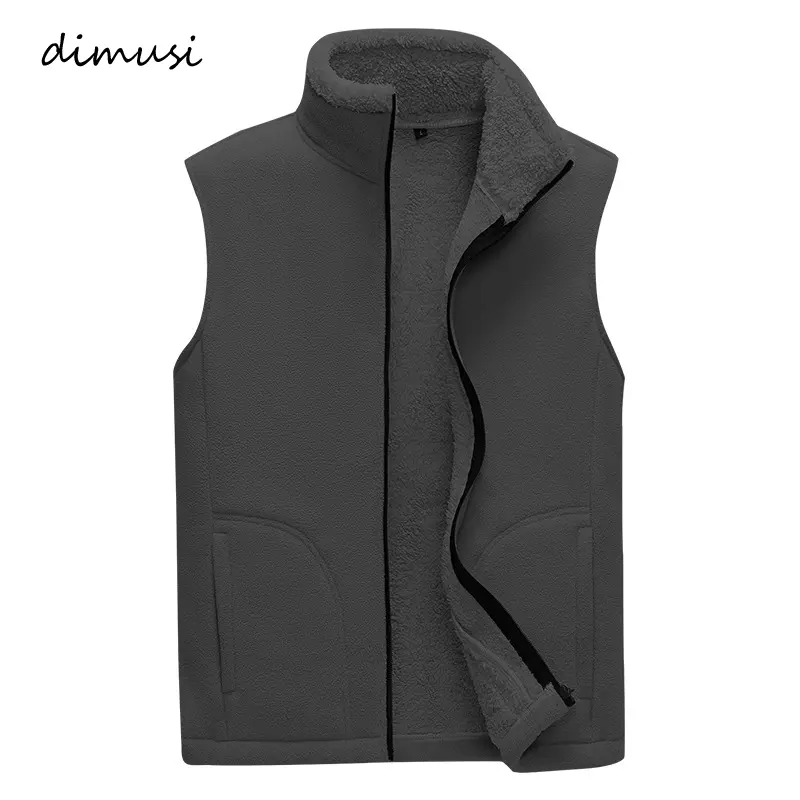 DIMUSI Men's  Warm Vests Winter Fleece Lined Waistcoats Fashion Men Hiking Thermal Windbreaker Sleeveless Jackets Clothing 8XL