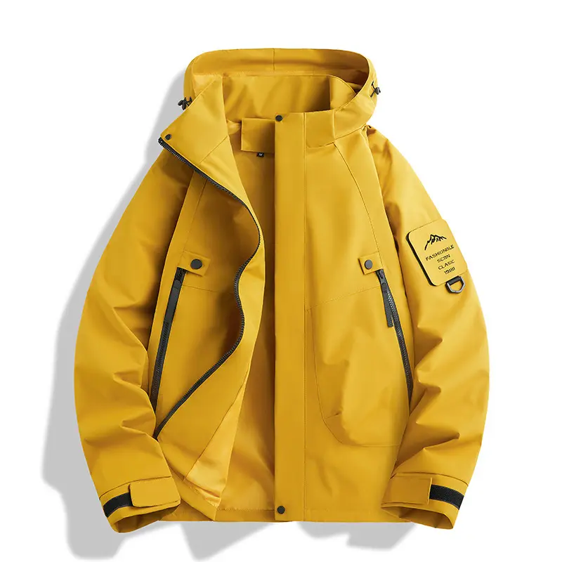 Spring Mens Hiking Waterproof Jackets Outdoor Men Climbing Zipper Hooded Coats Men Sports Breathable Windbreaker Jacket Clothing