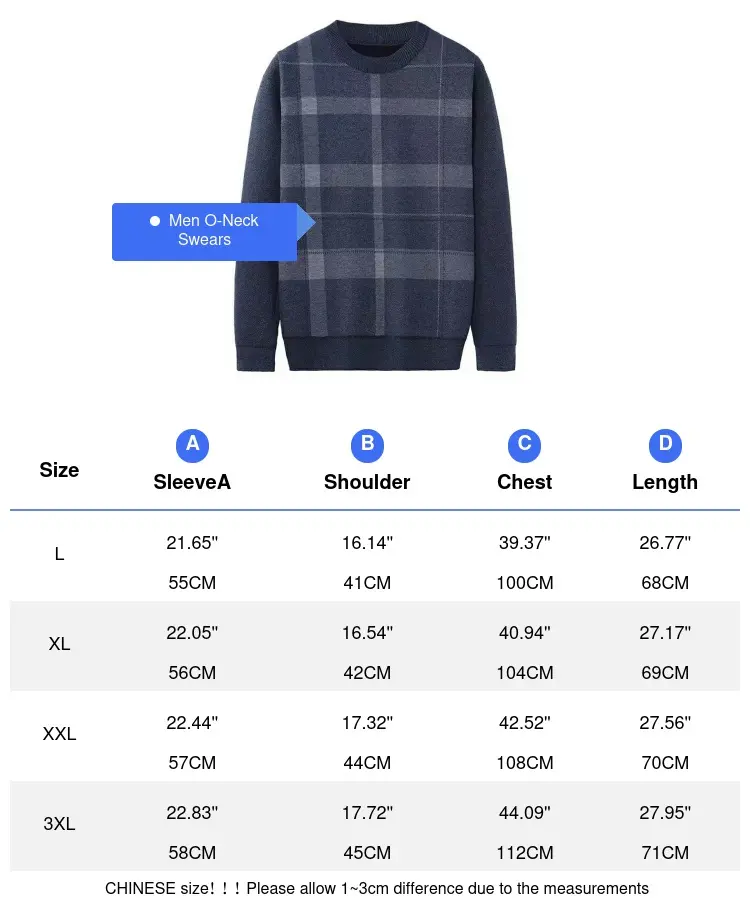 Autumn Winter Men's Sweater Casual Men Warm Cashmere Turtleneck Pullover Tops Classic Men Plaid Knitwear Sweaters Clothing