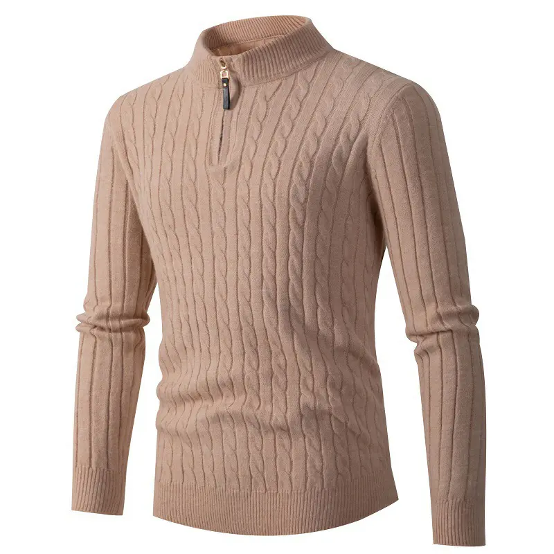 Autumn Winter Mens Sweaters Cashmere Warm Turtleneck Pullover Men Half-zip Classic Sweaters Knitwear Coats Clothing