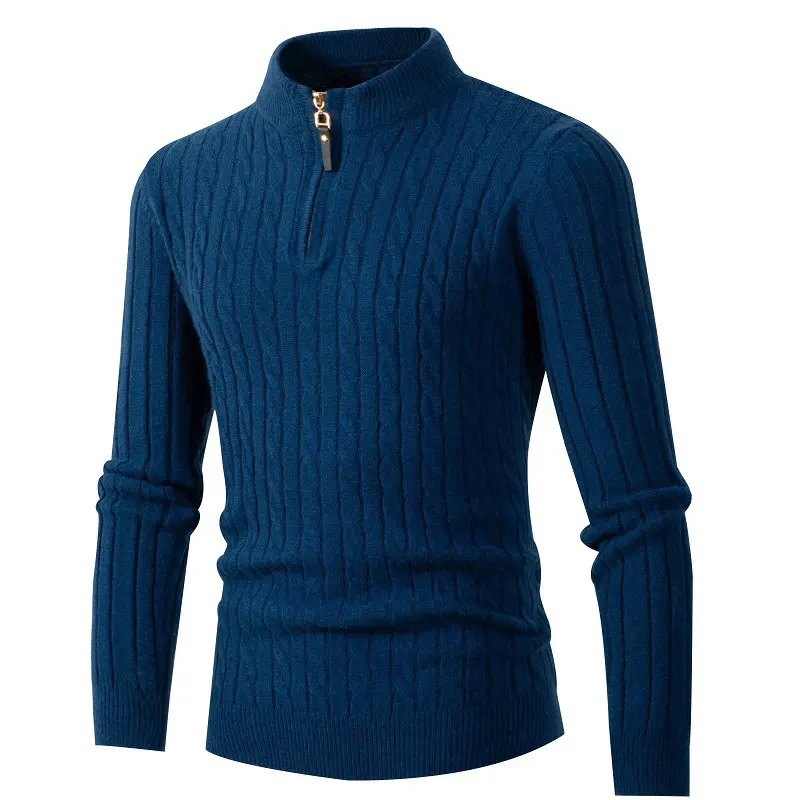 Autumn Winter Mens Sweaters Cashmere Warm Turtleneck Pullover Men Half-zip Classic Sweaters Knitwear Coats Clothing