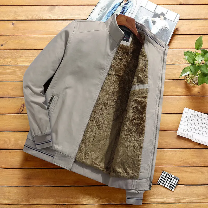 DIMUSI Winter Men's Bomber Jackets Casual Male Outwear Fleece Warm Windbreaker Jacket Mens Zipper Thick Business Coats Clothing