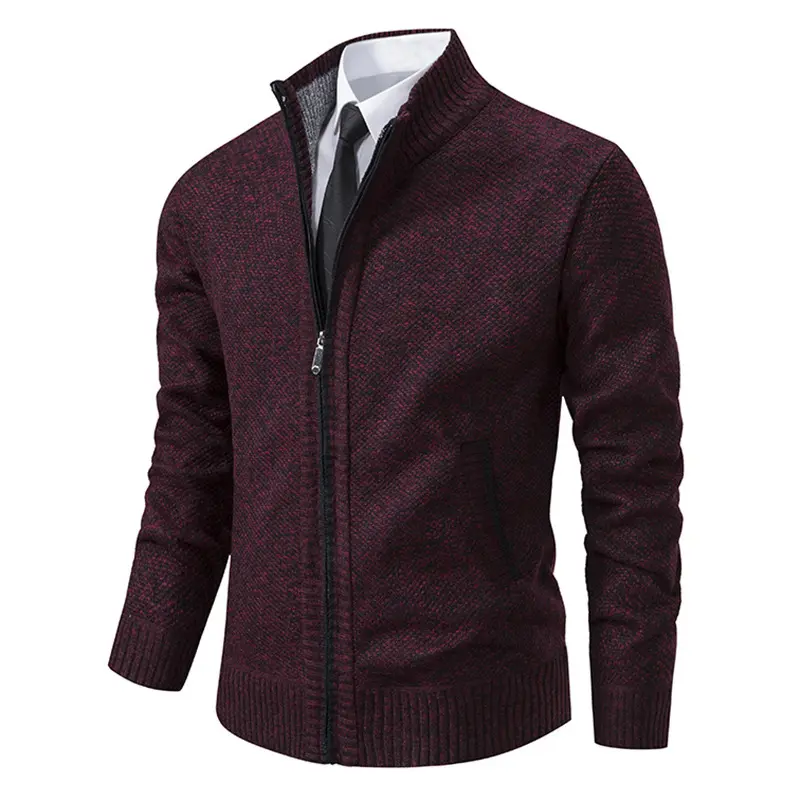 Winter Mens Warm Sweater Cardigan Fashion Men Stand Collar Thick Knitted Sweaters Outdoor Men Windbreaker Knitted Jackets 4XL
