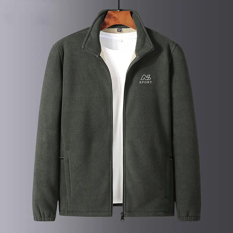 Winter Men Polartec Fleece Lined Jackets Men Stand Collar Sports Warm Coats Men Hiking Windbreaker Jacket Clothing 5XL