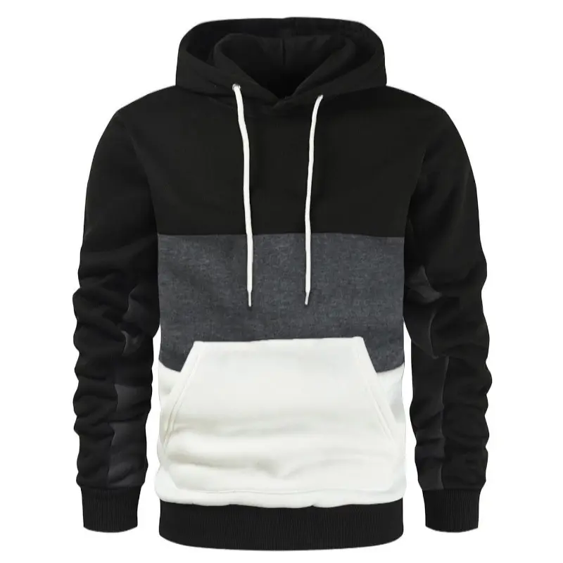 Autumn Winter Men's Sweater Hooded Fashion Men Patchwork Long Sleeve Pullover Sports Loose Sweatshirts Jacket Brand Clothing 3XL