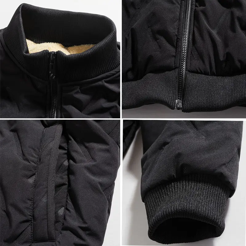 Winter Men's Warm Padded Jacket Fashion Men Thermal Parkas Coats Classic Outwear Fleece Lined Windbreaker Jackets Men Clothing