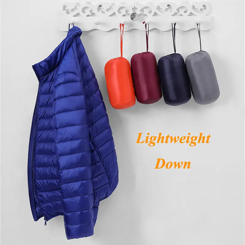 Winter Men's Lightweight Duck Down Jackets Fashion Men Stand Collar Warm Parkas Men Sports Windbreaker Jackets Clothing 6XL