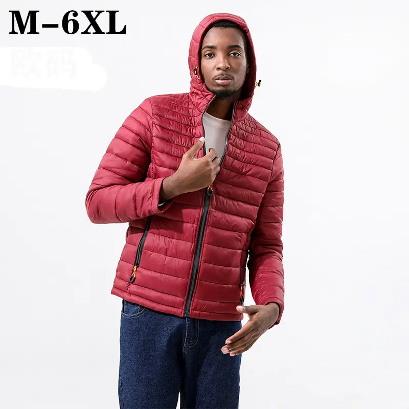 Winter Men's Ultra Light Down Jackets Fashion Men Cotton Warm Windbreaker Hooded Parka Men Sports Hiking Thermal Parkas Clothing