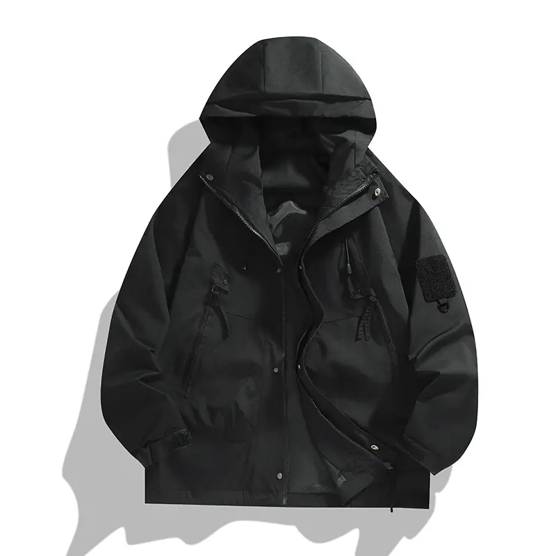 Spring Mens Bomber Cargo Jackets Men Lightweight Camping Windbreaker Hooded Coats Men Hiking Waterproof Rain Coat Clothing